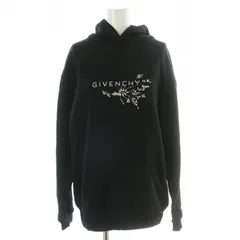 ジバンシィ GIVENCHY crystals embroidered hoodie スウェット パーカー フーディ ラインストーン ロゴ刺繍 S 黒 ブラック /MW ■GY18のサムネイル