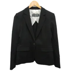 自由区 オンワード樫山 美品 テーラードジャケット ブレザー 1B ストレッチ素材 黒 ブラック 36 約S ■YHS11