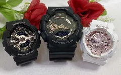 恋人たちのGショック トリプルウオッチ G-SHOCK BABY-G カシオ 3本セット  アナデジ GA-110RG-1AJF BA-110X-7A1JF BA-110XRG-1AJF  ラッピング無料 手書きのメッセージカードお付けします   クリスマス