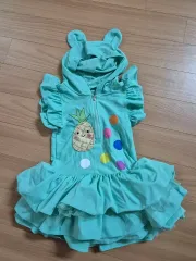 キッズ パイナップル フード付き 水着 ミント L (5-6歳)