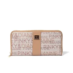 【新品】 ［ピンキー＆ダイアン］ラウンドファスナー長財布【ミックスツイード】レディース ツイード フェミニン 収納 PDLWGAT4 ベージュ 0