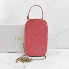 【美品】Dior フォンホルダー Lady Dior カナージュ 箱、紙袋あり LADY DIOR☆完売前に!入手困難 フォンホルダー カナージュ 直営 (Dior