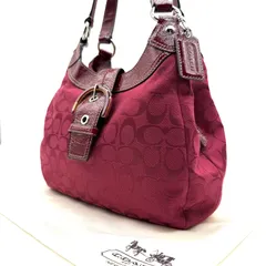 【良品】COACH y2k signature soho hobo oneshoulderbag handbag buckle canvas leather red shoulder bag