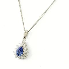 Pt900 プラチナ ペンダント サファイア 1.4ct スクエア トップのみ