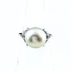 Pt900 アコヤ真珠リング 9.1mm ダイヤ0.21ct パールリング 高照 - メルカリ