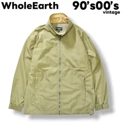 90s00sヴィンテージ ホールアース WholeEarth ジップアップ ウィンドジャケット ウィンドブレーカー ブルゾン M グレージュ メンズのサムネイル