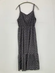 MAJESTIC LEGON マジェスティックレゴン ワンピース M ネイビー 花柄・ボタニカル柄 袖なし ロング・マキシ丈 フレア