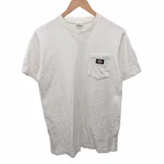 ディッキーズ Dickies Tシャツ カットソー 半袖 ロゴパッチ 白 ホワイト L ■IBO90