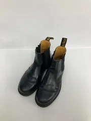 Dr.Martens ドクターマーチン ブーツ UK 7 ブラック レザー・本革 無地 ブランドロゴ ラウンドトゥ ショート 紐なし フラット ストレートチップ