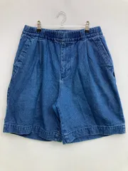 altared デニムパンツ 3 ブルー ショート・ひざ上丈 無地 ワイド・ルーズ ストレート レギュラー ウエストゴム・紐 リジッド・ワンウォッシュ