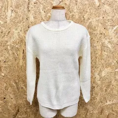 【中古】[印象AB] Heart Market ハートマーケット レディース M オフホワイト 薄生成り色 アクリル100% リブシャツ セーター プルオーバー 丸首 無地 長袖のサムネイル