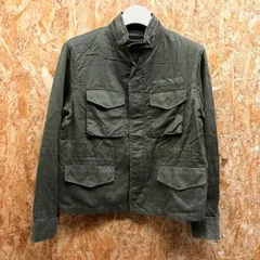 【中古】[印象BC] JEANASiS ジーナシス レディース F ミリタリーグリーン・カーキ系 テンセル×麻×綿 薄手 ミリタリージップシャツジャケット 無地 長袖のサムネイル