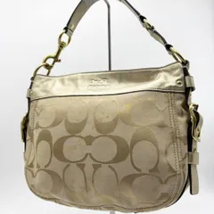 コーチ COACH Y2K ワンショルダーバッグ シグネチャー ベージュ キャンバス レザー ゴールド金具 肩掛け ハンドバッグ レディース 人気 ブランド  上品 高級感 おしゃれ きれいめ 通勤 通学 カジュアル 定番 トレンド