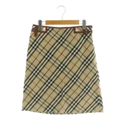 バーバリーブルーレーベル BURBERRY BLUE LABEL ノバチェックスカート 台形 膝丈 38 ベージュ /MY ■OS ■GY62