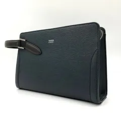 【美品】タケオキクチ TAKEO KIKUCHI クラッチバッグ セカンドバッグ 紺 レザー