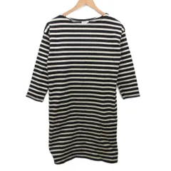 ザノースフェイス THE NORTH FACE ワンピース 長袖 スカート ロング ボーダー NTW81736 黒 ブラック 白 ホワイト M ■IBO91