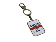 GUCCI グッチ キーホルダー キーリング - ゴールド系 ホワイト メタル ユニセックス バッグチャーム