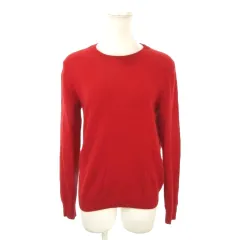 ユニクロ UNIQLO ニット セーター カシミヤ L 赤 レッド 無地 ラウンドネック 長袖 /MN39 ■ECB001