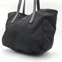 【美品】アニエスベー  トートバッグ ナイロン 黒 総柄 A4 肩掛け agnes b.
