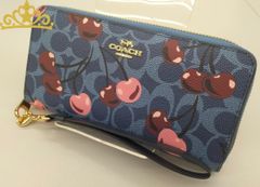 新品未使用 COACH コーチ チェリー柄 ラウンドファスナー 長財布
