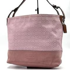 COACH コーチ ショルダーバッグ ワンショルダー ホーボー Y2K シグネチャー ロゴ チャーム スエード キャンバス レザー ピンク F11666