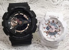 恋人たちのGショックペアウオッチ Gショック ペア G-SHOCK BABY-G  ペア腕時計 カシオ 2本セット アナデジ GA-110RG-1AJF BA-110XRG-7AJF  ラッピング無料  メッセージカード手書きします 　クリスマス　誕生日 御祝