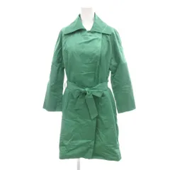 トゥモローランドコレクション TOMORROWLAND collection ステンカラーコート 麻 リネン 38 緑 グリーン /NL ■YHS16