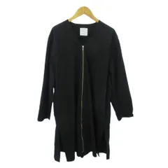 センスオブプレイス バイ アーバンリサーチ Sense of Place by Urban Research 美品 ノーカラーコート スプリング ナイロン ロング丈 F 黒 ブラック 0926 ■YHS4