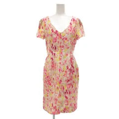 チェスティ Chesty 美品 ワンピース ひざ丈 1 ピンク ビジュー装飾 総柄 /NL ■YHS14