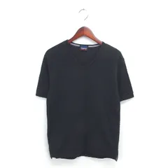 ニコルクラブフォーメン NICOLE CLUB FOR MEN Tシャツ カットソー Vネック 半袖 50 黒 ブラック /TT