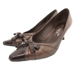 ダイアナ DIANA パンプス シューズ リボン レザー 23cm 茶 ブラウン /JS ■YHS13