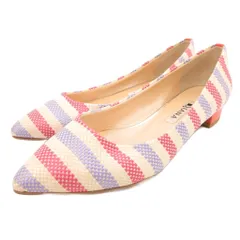 ダイアナ DIANA パンプス ストライプ マルチボーダー 22cm ベージュ /JS ■YHS13