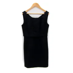 プロポーション ボディドレッシング PROPORTION BODY DRESSING ワンピース ミニ丈 ノースリーブ ラウンドネック 無地 レースアップリボン 3 紺 ネイビー /SY43