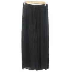 ビス ViS プリーツパンツ ワイドパンツ アンクル丈 F ブラック 黒 /YM36