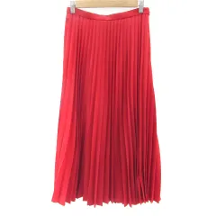 アンタイトル UNTITLED プリーツスカート ロング丈 マキシ丈 2 レッド 赤 /YM33