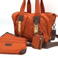 【美品】ELISE TRAN エリーゼトラン トートバッグ 3点セット オレンジ ナイロン