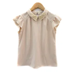 ミッシュマッシュ MISCH MASCH ブラウス カットソー フレンチスリーブ ビジュー M ベージュ /YK30