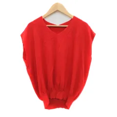テチチ Te chichi ニット カットソー フレンチスリーブ F 赤 レッド /YK13
