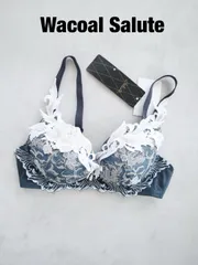 ★【新品】Wacoal Salute　ワコールサルート　94G　バレリーナ　40周年限定　ブラジャー　VIVA LINEブラ　定価14,080円　日本製　D65　ネイビー系　上品　送料込み　6464100