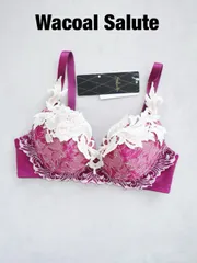 ★【新品】Wacoal Salute　ワコールサルート　94G　バレリーナ　ブラジャー　VIVA LINEブラ　40周年限定　定価14,080円　日本製　D65　ワインレッド系　上品　送料込み　6464097