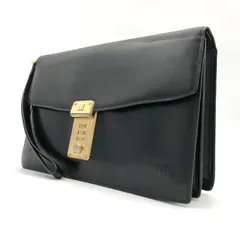 【美品】ダンヒル dunhill セカンドバッグ クラッチバッグ 黒 本革 ダイヤルロック