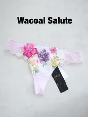 ★【新品】Wacoal Salute　ワコールサルート　93G　ニューヨーク　ソング(Tバックショーツ)　定価5,500円　2023年製　日本製　M　ヒップ87-95　パープル系　上品　送料込み　6464082