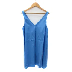 ザラ ZARA ノースリーブワンピース ミニ丈 Vネック XS 青 ブルー /YK28