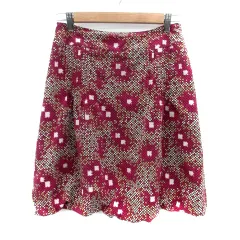 ミラショーン mila schon バルーンスカート フレアスカート ひざ丈 ドット柄 42 XL マルチカラー マゼンタ /HO30