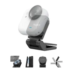 TELESIN Inta360 GO Ultra 用 多機能ハットクリップ バックパッククリップ 磁気吸着クイックリリースマウント 360°角度調整可能 POV撮影 磁気吸着ベース コンパクト 軽量 携帯に便利 帽子・襟・バックパッククリップ 金属表面マウ 0