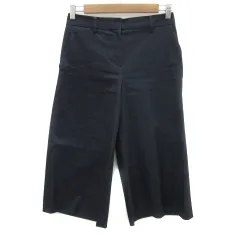 セオリーリュクス theory luxe ガウチョパンツ ワイドパンツ 七分丈 無地 36 S 紺 ネイビー /YS11