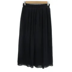 N.Natural Beauty Basic N.ナチュラルビューティーベーシック プリーツスカート ロング丈 無地 M 紺 ネイビー /YS7