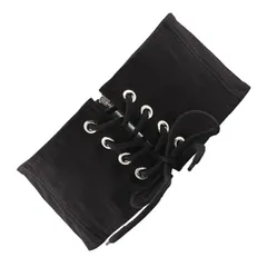 [ワン リミテーション] コルセット ファッション ガードル ゴスロリ リボン 丸穴 おしゃれ レディース BP257(ブラック,M)