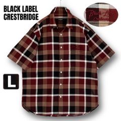 美品 ブラックレーベルクレストブリッジ 半袖シャツ メガチェック ロゴ
