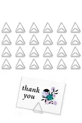 新品 メモクリップ カードスタンド 金属三角クリップ 文房具カード 写真 立て 可愛い おしゃれ カード 名刺 (シルバー色)